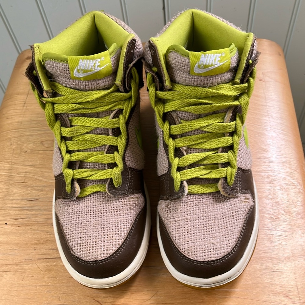 Nike Dunk High Shrek, burlap/brown/green, 4.5Y